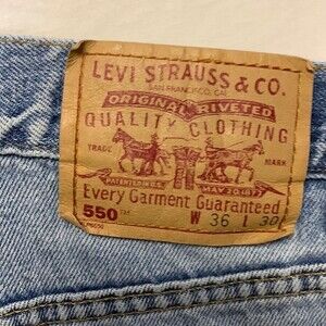 Levi’s 550 Relaxed Fit Stone Washed Distressed Faded Jeans Size 36 X 30